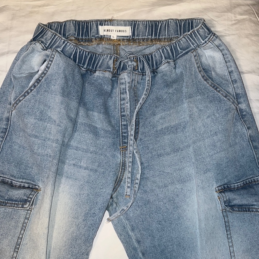Almost Famous baggy denim pant with elastic waist and hem